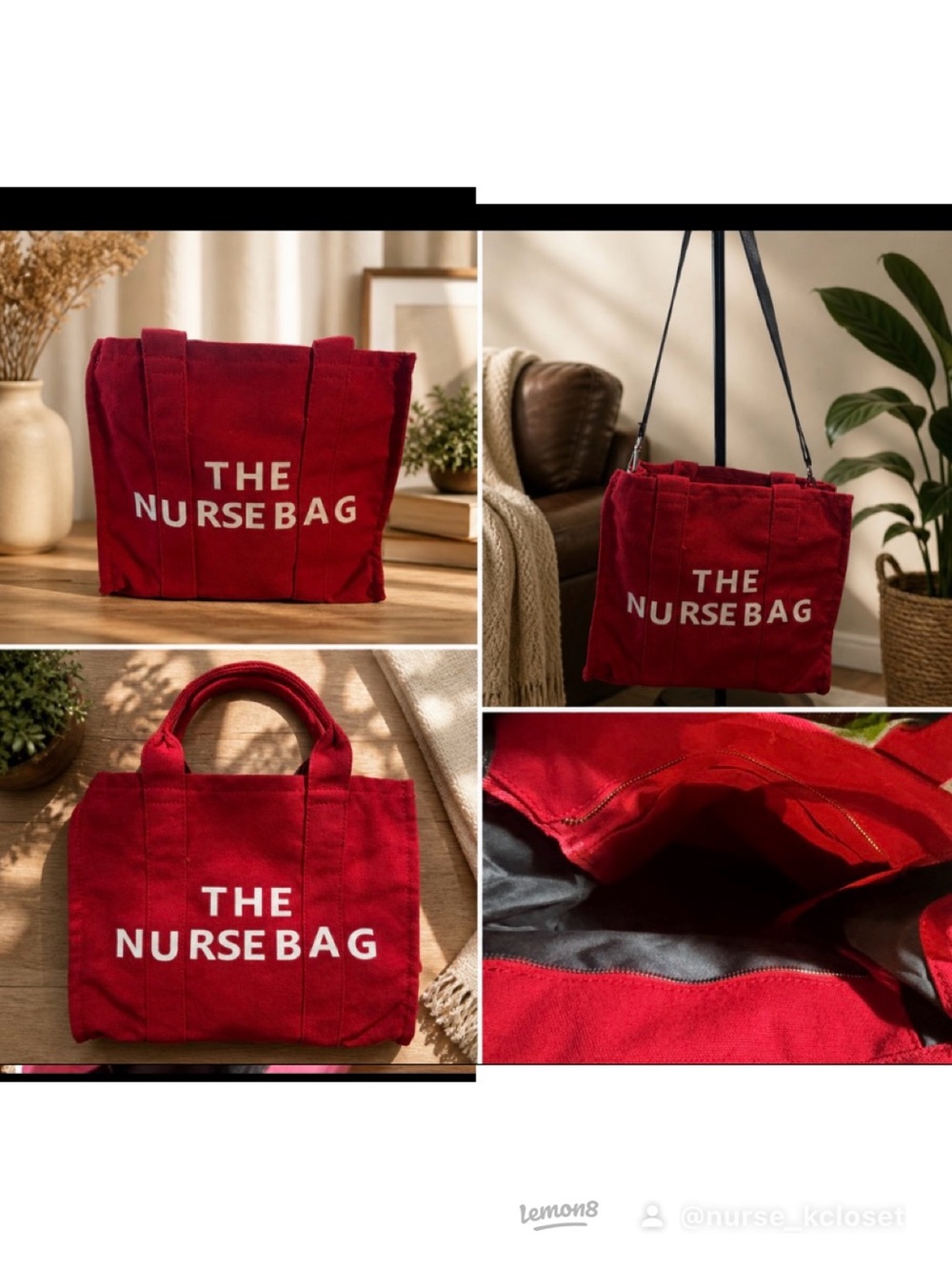 The Nurse Bag Canvas Tote - Red